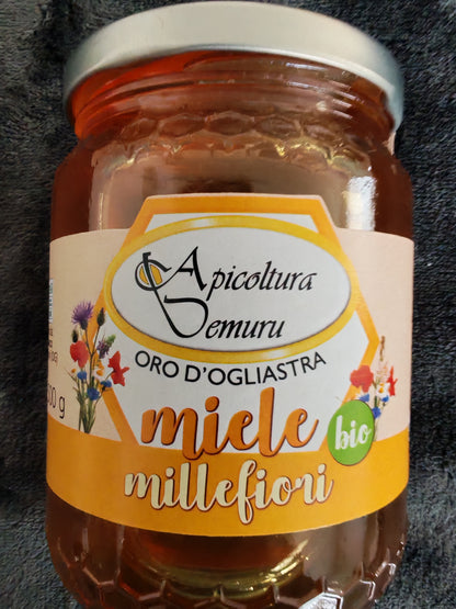 Miel biologique de mille fleurs élaboré dans les montagnes de Sardaigne